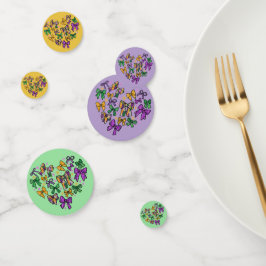 マルディグラスパープルグリーンイエロー コンフェッティ