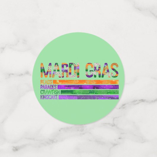 マルディグラスパープルグリーンイエロー コンフェッティ (スモール正面)