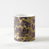 マルディグラスパープルマスカレードマスクフェイク金ゴールド コーヒーマグカップ (中央)