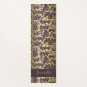 マルディグラスパープルマスクフェイク金ゴールドモノグラムの ヨガマット (正面)