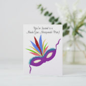 マルディグラスパープルマスクマスカレードボール 招待状 (スタンド正面)