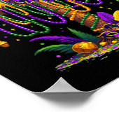 マルディグラスパームツリーハワイアントロピカルパーティーメンズW ポスター (角)