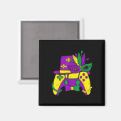 マルディグラスビデオゲームコントローラジェスターハットコスタム マグネット (正面/裏面)