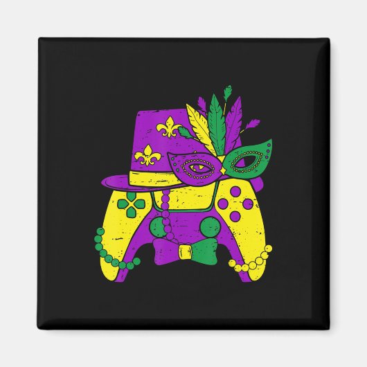 マルディグラスビデオゲームコントローラジェスターハットコスタム マグネット (正面)