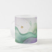 マルディグラスビベスウォーターカラーインク フロストグラスマグカップ (正面左)