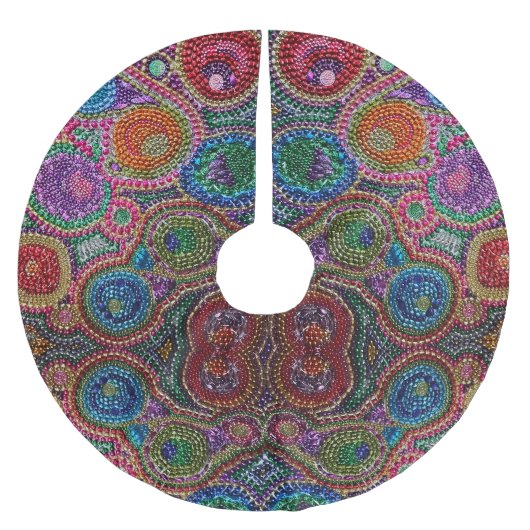 マルディグラスビーズカスタムツリースカート ブラッシュドポリエステルツリースカート (正面)