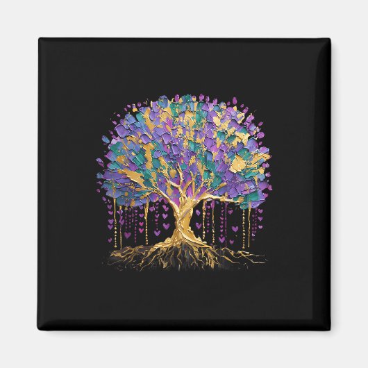 マルディグラスビーズツリーカーニバルニューオーリンズ2025 マグネット (正面)