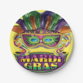 マルディグラスファットデイトゥースニューオーリンズ紙プレート ペーパープレート (正面)