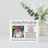 マルディグラスファット火曜マルティーニレシピカード ポストカード (スタンド正面)