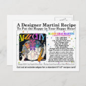 マルディグラスファット火曜マルティーニレシピカード ポストカード (正面/裏面)