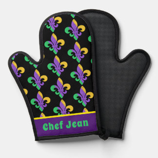 マルディグラスファット火曜日パープルグリーン（紋章の）フラ・ダ・リ 鍋つかみ