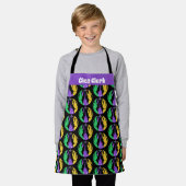 マルディグラスファット火曜日パープル金ゴールドグリーンクロウフィッシュ エプロン (着用した状態)