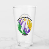 マルディグラスファット火曜日パープル金ゴールドグリーンクロウフィッシュ タンブラーグラス (正面)