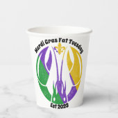 マルディグラスファット火曜日パープル金ゴールドグリーンクロウフィッシュ 紙コップ (裏面)