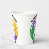 マルディグラスファット火曜日パープル金ゴールドグリーンクロウフィッシュ 紙コップ (左)