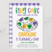 マルディグラスファースト誕生日招待状 招待状 (正面/裏面)