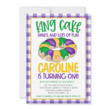 マルディグラスファースト誕生日招待状