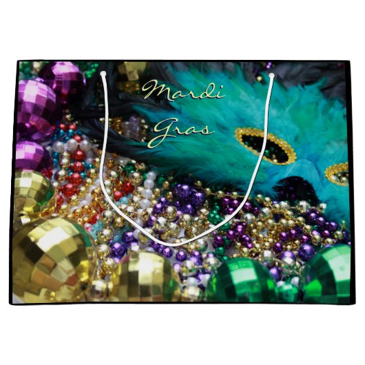 マルディグラスフェザーマスクパーティーフェイズ抱き枕 ラージペーパーバッグ (正面)