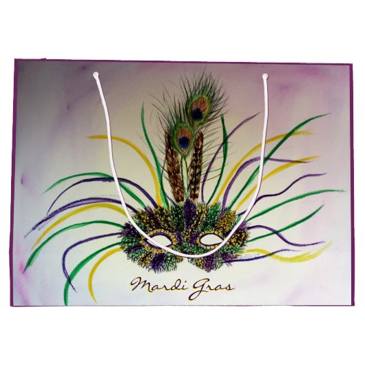 マルディグラスフェザーマスクパーティーフェイズ抱き枕 ラージペーパーバッグ (裏面)