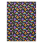 マルディグラスフェザーマスクパープルグリーンブルースター テーブルクロス (正面)