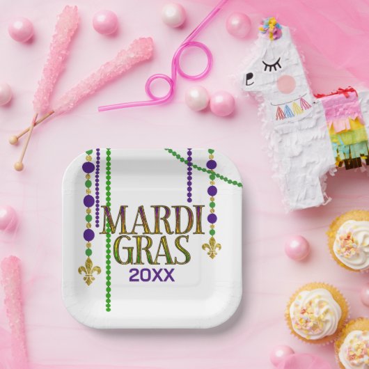 マルディグラスフェスティバルカーニバル ペーパープレート (パーティー)