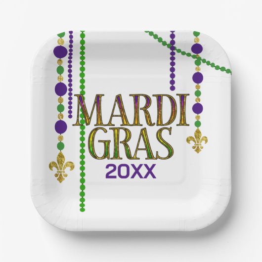 マルディグラスフェスティバルカーニバル ペーパープレート (正面)