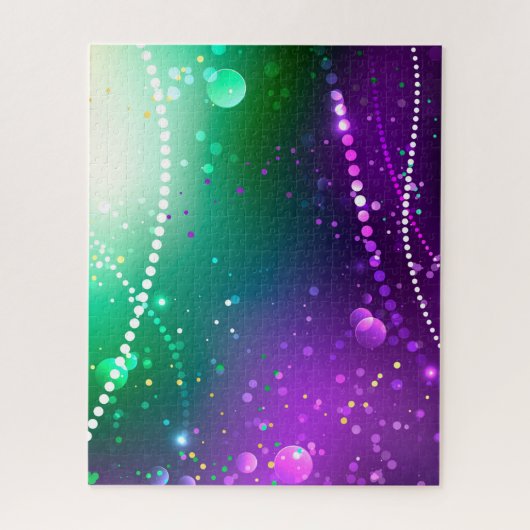 マルディグラスフェスティバルパープルバックグラウンド ジグソーパズル (縦)