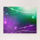 マルディグラスフェスティバルパープルバックグラウンド ジグソーパズル (横)