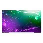 マルディグラスフェスティバルパープルバックグラウンド マグネット名刺 (正面)