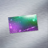 マルディグラスフェスティバルパープルバックグラウンド マグネット名刺 (インサイチュ)