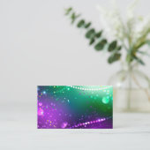 マルディグラスフェスティバルパープルバックグラウンド 名刺 (スタンド正面)