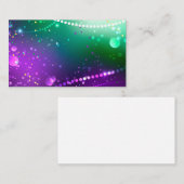 マルディグラスフェスティバルパープルバックグラウンド 名刺 (正面/裏面)