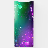 マルディグラスフェスティバルパープルバックグラウンド 横断幕 (縦)