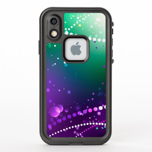 マルディグラスフェスティバルパープルバックグラウンド LifeProof iPhoneケース (裏面)