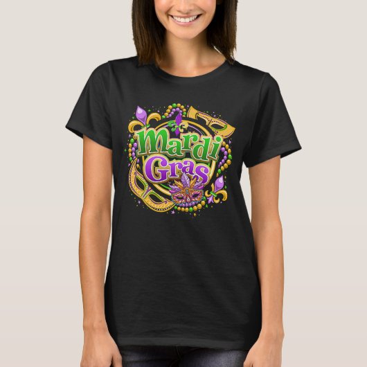 マルディグラスフォーウィメンズマルディグラス2023カーニバルパー Tシャツ (正面)