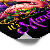 マルディグラスフラミンゴハワイアン熱帯性パーティーメンズ ポスター (角)