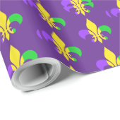 マルディグラスフルーアデリスパターンパープル ラッピングペーパー (ロールコーナー)