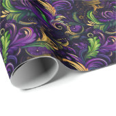マルディグラスフローラルパターン ラッピングペーパー (ロールコーナー)