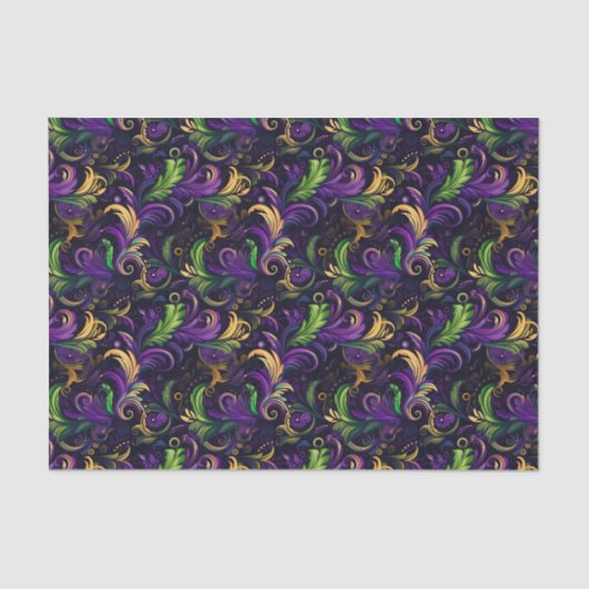 マルディグラスフローラルパターン 薄葉紙 (正面)