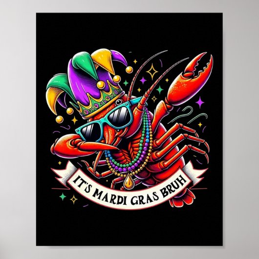 マルディグラスブラおもしろい- Dabbing Crayfish Mard ポスター (正面)