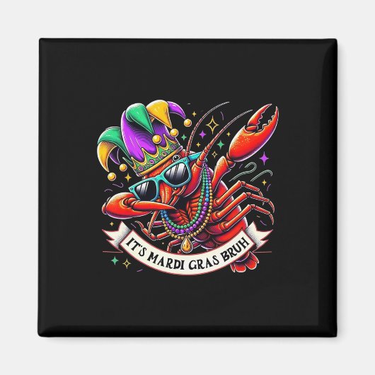マルディグラスブラおもしろい- Dabbing Crayfish Mard マグネット (正面)