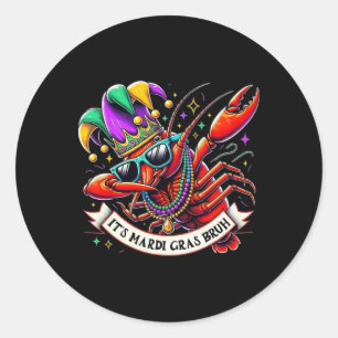 マルディグラスブラおもしろい- Dabbing Crayfish Mard ラウンドシール