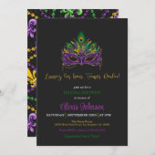 マルディグラスブライダルシャワー招待 招待状 (正面/裏面)