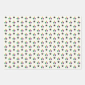 マルディグラスブラックフルールとバルーンアイボリー ラッピングペーパーシート (正面)