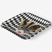 マルディグラスブラック&ホワイトダイヤモンド ペーパープレート (傾斜あり)