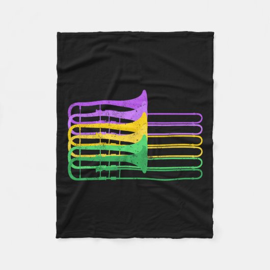 マルディグラスブルトロンボンマーチングオーケストラ フリースブランケット (正面)