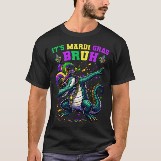マルディグラスブルマリゲーターアリゲーターマルディグラ Tシャツ (正面)