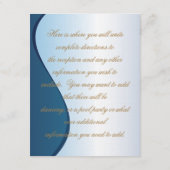 マルディグラスブルーウェディングレセプションカード エンクロージャーカード (裏面)