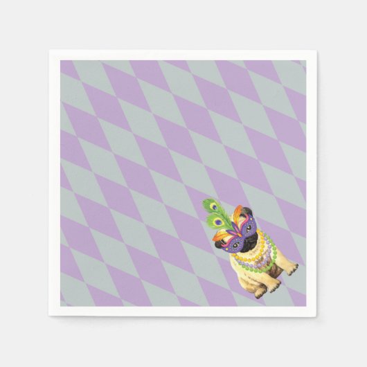 マルディグラスプグ スタンダードカクテルナプキン (正面)