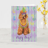 マルディグラスプードル カード (黄色い花)